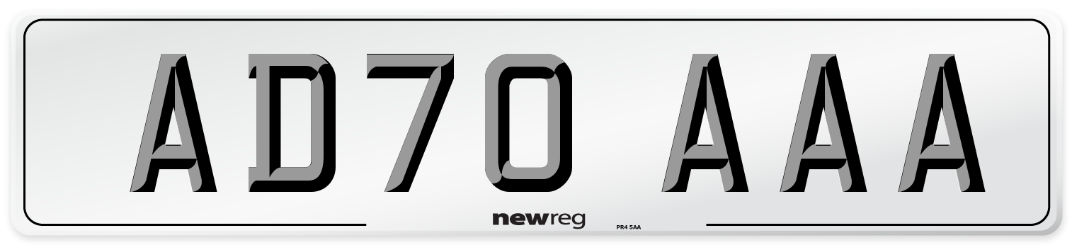 AD70 AAA Number Plate from New Reg